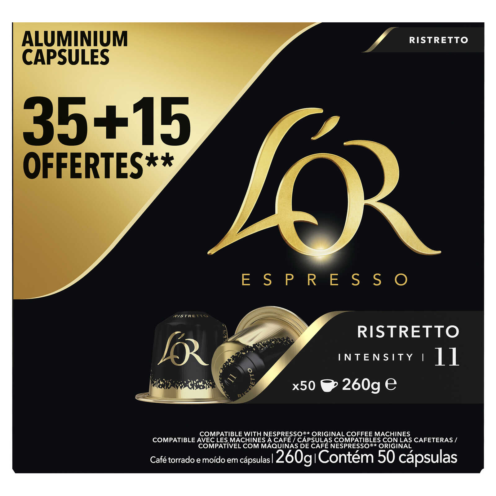 L'Or Koffie | Ristretto | Nespresso caps | 35+15