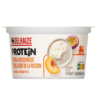 Delhaize | Fromage frais protéiné | Pêche-Fruit Pass 200 gr