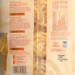 Delhaize | Pâtes | Tagliatelle | oeufs 500 gr