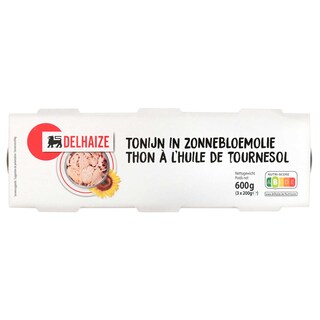 Delhaize | Tonijn | Zonnebloemolie 3 x 200 gr