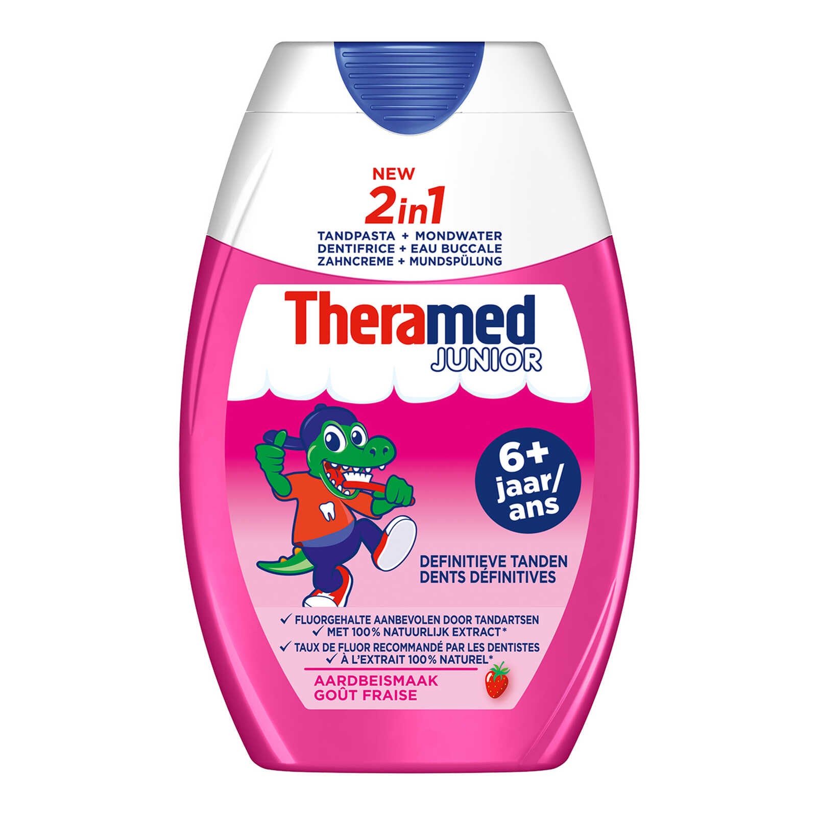 Theramed Tandpasta | Kind | Junior | 6+ jaar | 2 in 1 | Aardbei
