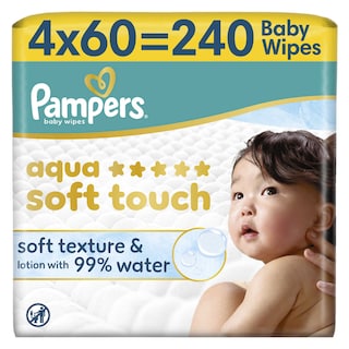 Pampers | Aqua Harmonie | Babydoekjes | Aqua Soft Touch 4 x 60 st