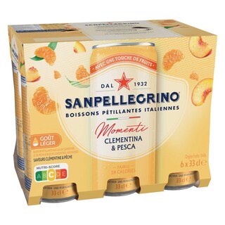 San Pellegrino | Momenti | Clémentine et pêche 6 x 33 cl