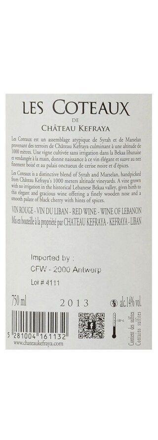 Liban - Libanon | Kefraya | Les Coteaux Kefraya 13 Rouge 