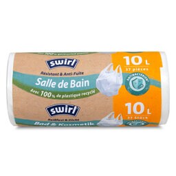 Swirl | Sac poubelle | Antibact | Poignées | Salle de Bain | 37st | 10L 37 pc