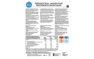 Delhaize | Saumon | Fumé | -25% de sel | Ecossais 