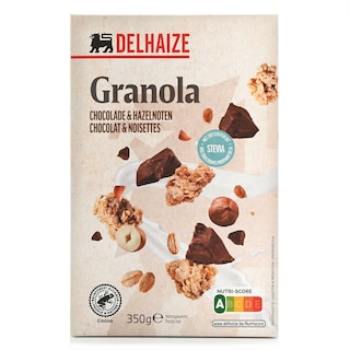 Delhaize | Granola | Chocolade & hazelnoten | Stevia 