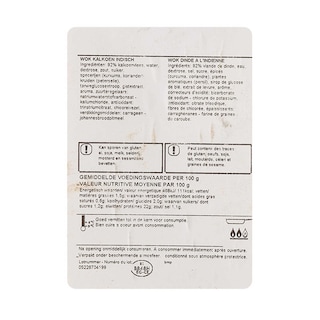 Delhaize | Wok reepjes | Kalkoen | Indisch 