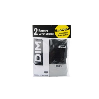 Dim | Boxer Hommes | coton stretch | noir/gris | T2 