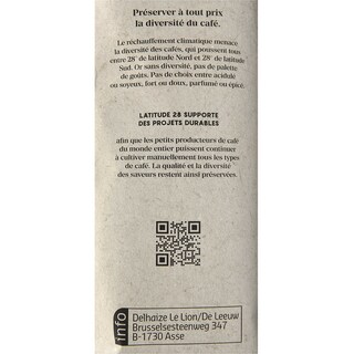 Latitude 28 | Café | Lungo| Grains | RFA | Bio 