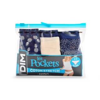 Dim | Paris | Slips pocket coton | Ananas | 44/46 