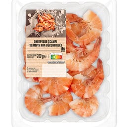 Delhaize | Scampi's | Black tiger | Gekookt | Ongepeld 200 gr