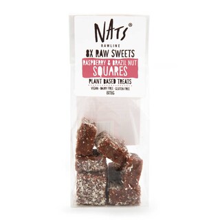 Nats | Raw sweets | Glutenvrij | Dadel | Frambozen | Amandelen | Paranoten 