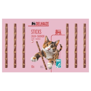 Delhaize | Kattensnacks | Sticks | Zalm 