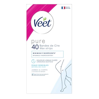 Veet | PURE | Bandes cire froide | Jambes | 40 pc 
