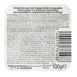 Delhaize | Aliment chat | Terrine | Volaille 