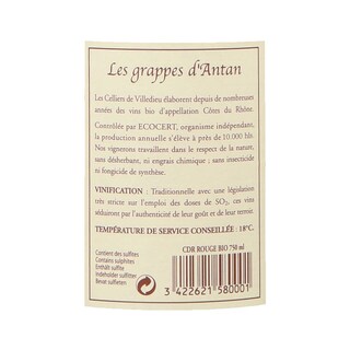 France - Frankrijk | Rhône - Côtes du Rhône | Les Grappes d'Antan 2018 | BIO 