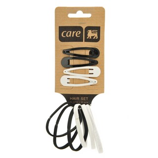 Delhaize | Care | Elastiek+click clacs 5cm | Black+white 