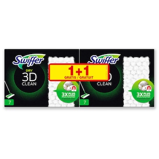 Swiffer | 2x7st | 3D floor dry | Recharges | Promopack 1+1 2 x 7 pc