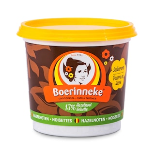 Boerinneke | Pâte à tartiner | Noisettes | Pauvre en sucre 
