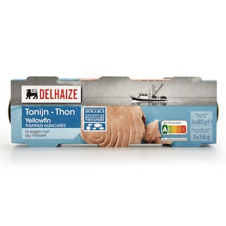 Delhaize | Thon | Naturel 3 x 56 gr