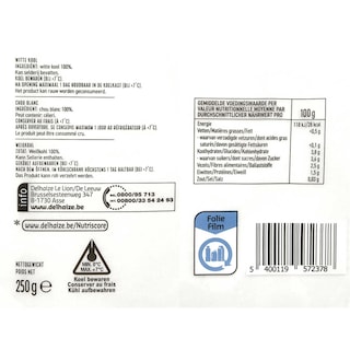 Delhaize | Gesneden | Witte kool 