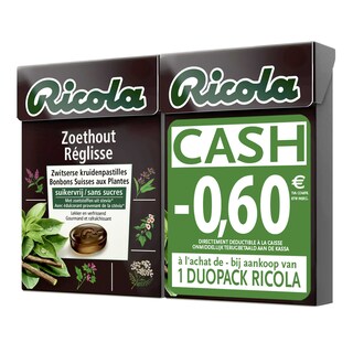 Ricola | Bonbons aux herbes | Réglisse | Bon €0.60 