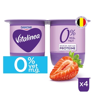 Vitalinea | Yaourt | Fruit | Fraise | 0% m.g. | Vitamine D 