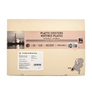 Delhaize | 12 Platte oesters | Zeeland | 3/0 
