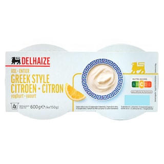 Delhaize | Yoghurt | Greek Style | Vol | Citroen 4 x 150 gr