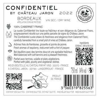 France | Confidentiel by Château  Jaron| 2022 | Rood 