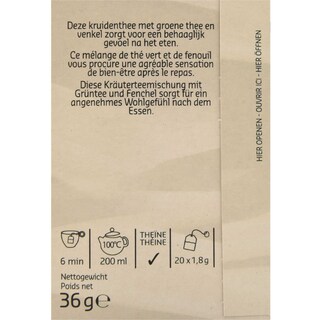 Delhaize | Bio | Tisane | Ventre plat | Sachets | Bio 