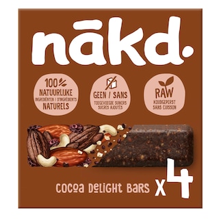 Nàkd | Barres | Fruit&Nut | Cacao 4 x 35 gr