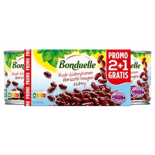 Bonduelle | Haricots Rouges Kidney | 2+1 Gratuit 