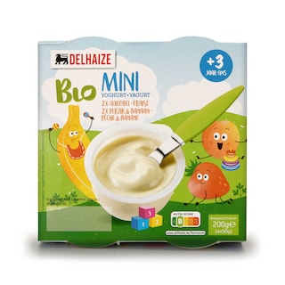 Delhaize | Yaourt | Kids | Framboisse-banane  peches  | Bio 
