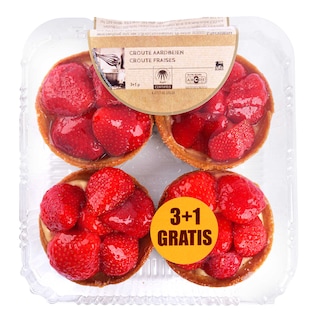 Delhaize | Tartelettes | Aux fraises | 3 + 1 gratuite 