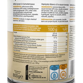 Delhaize | Bonen | Witte | Tomatensaus 