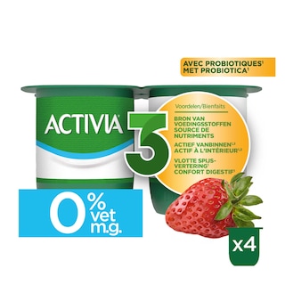 Activia | Yaourt | Fraise | 0% m.g. | Probiotiques 