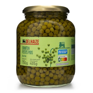 Delhaize | Erwten | Gestoofd | Extra fijn | Bokaal 