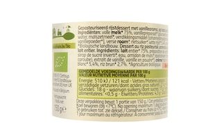 Delhaize | Bio | Riz au lait | Vanille | Bio 