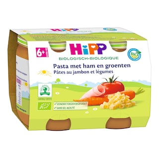 Hipp | Repas | Pâtes Jambon Légumes | 6M | Bio 