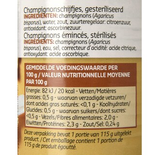 Delhaize | Champignons | Gesneden 
