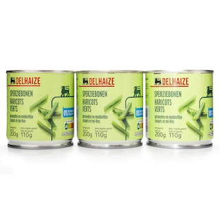 Delhaize | Sperziebonen | Fijne | Gesneden | Blik 3 x 110 gr