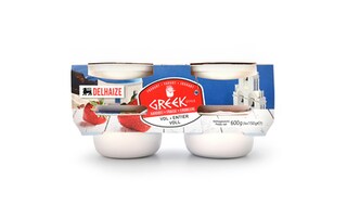 Delhaize | Yoghurt | Griekse stijl | Vol | Aardbei 4 x 150 gr