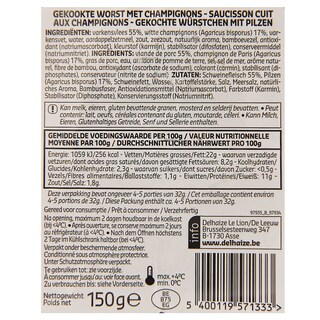 Delhaize | Champignonworst 150 gr