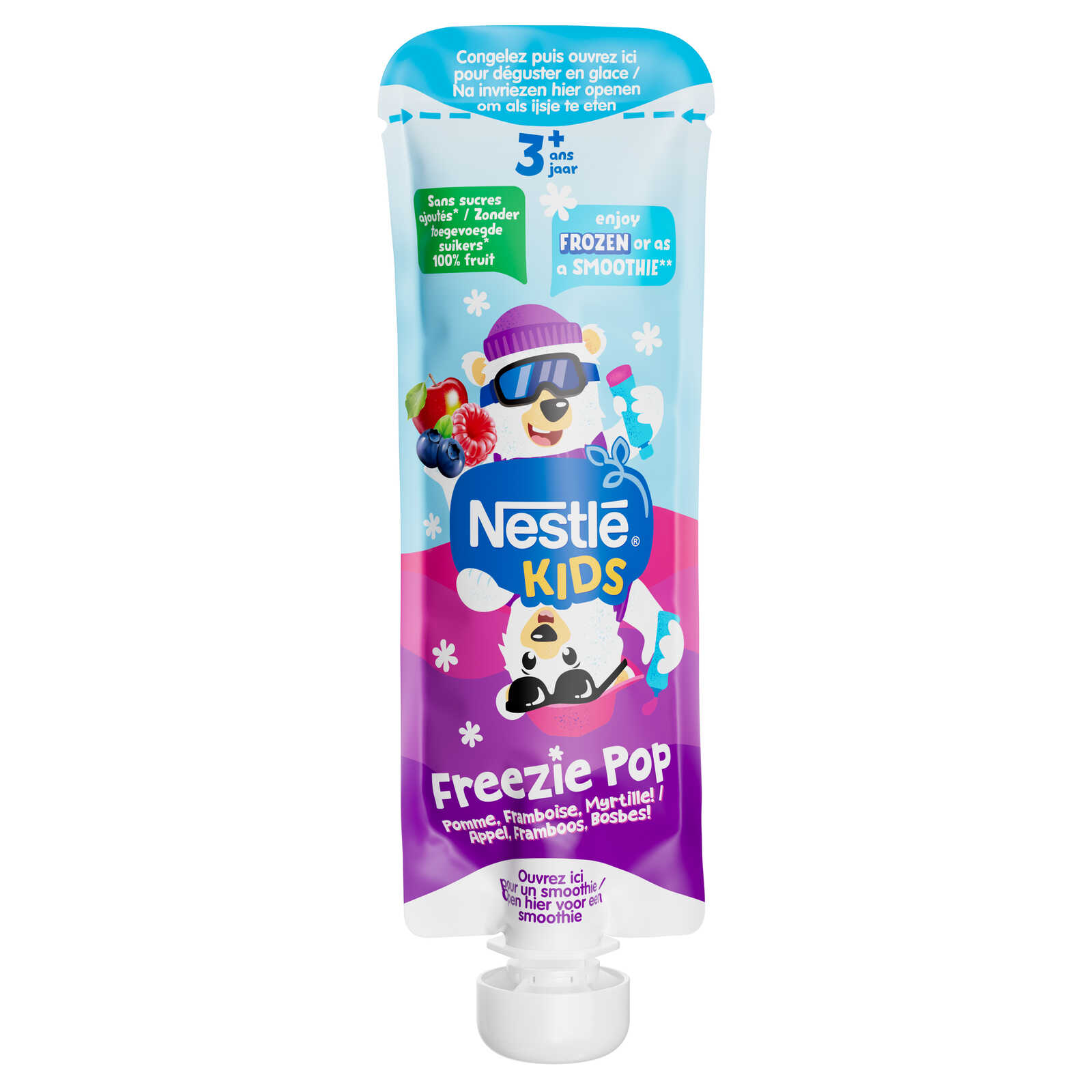 Freezie Fruitsnack | Appel-framboos-bosbes | 3 jaar
