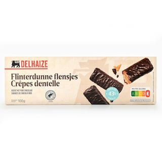 Delhaize | Koekjes | Dunne flensjes | Pure chocolade 