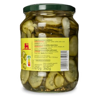 Delhaize | Cornichons | Rondelles | Aigre-doux 