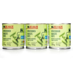 Delhaize | Haricots verts | Mi-fins | Coupés | Boîte 