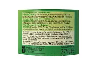 Delhaize | Compote | Perziken | Stukken 